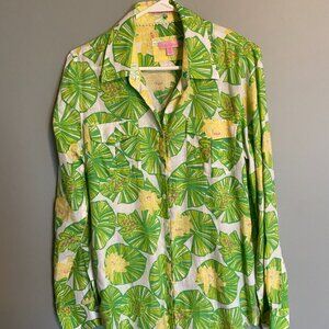 Lilly Pulitzer Hip Hop Hooray Lily Pad Button Down